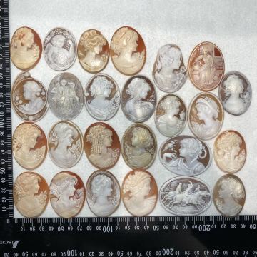 大量!!◆シェルカメオおまとめ204.6g◆d 約1023ct ルース 裸石 shell cameo ブローチ 貴婦人 彫刻 アンティーク 作家物 w3す54