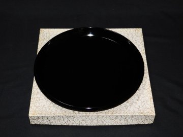 【宝扇】B-1556 茶道具/大円盆/木製・本漆塗/紙箱/美品