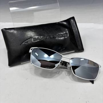 1円〜美品【サムライ翔/SAMURAI SHO本物】サングラス/SP-015-Y20/メタルフレーム/ホワイト&times;ブラック/哀川翔プロデュース【S54M