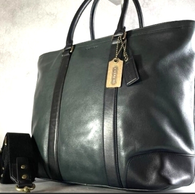 【極美品◎希少色】コーチ COACH ビジネスバッグ トートバッグ 大容量 メンズ ブリーカー レガシー 2way A4◎ バイカラー レザー 肩掛け