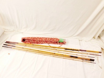 ｙ311Ａ★美品 和竿 竹竿 一心雲竹 ハゼ？フナ？ 中通し竿/2セット/ロッド/釣り竿/フィッシング/送料1300円～