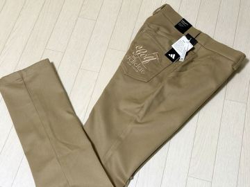 新品◆アディダス ゴルフ バック エンブロイダリー 5ポケット 撥水 ウエストゴム仕様 ストレッチパンツ/秋冬/ベージュ/w85