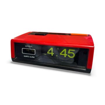 1円スタート: CITIZEN シチズン 8RD104 パタパタ時計 置時計 アンティーク 昭和レトロ 当時物 動作確認済み やや傷や汚れ有り(w3066)