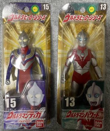 ウルトラヒーローシリーズ　2009　ウルトラマンティガ　マルチタイプ　ウルトラマンパワード　ソフビ　NEWパッケージ