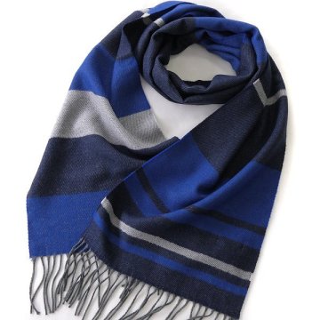 新品 アーヴェヴェオム ランダム ボーダー フリンジ マフラー 紺 青 灰 【K23525】 a.v.v MEN 秋冬 メンズ 起毛 フランネル
