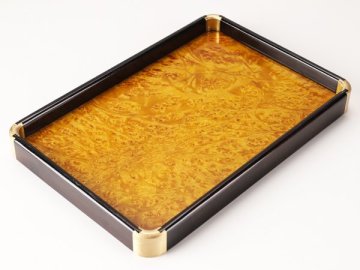 【流】煎茶道具 唐木玉杢煎茶盆 PB282