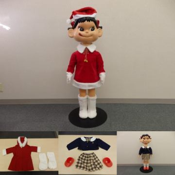 D421 コレクター放出品！昭和レトロ 当時物 ★ 不二家 店頭 首振り ペコちゃん 特大 1ｍ10cm (古いナンバー無しVer) ★ キャラクター 人形