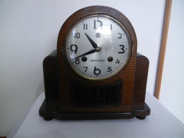 昭和レトロ　アールデコ調　愛知時計製マントル時計　振り子式置時計　オーバーホール済稼働品