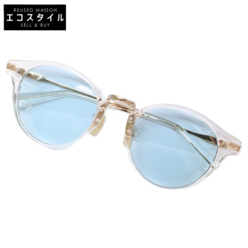 【美品】ayame アヤメ GENERAL CLE ジェネラル コンビ ボストンシェイプ サングラス 49□22 クリア/シーブリーズ