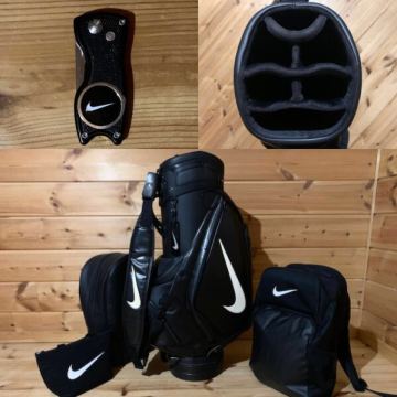 4点セット NIKE GOLF キャディバッグ ツアーモデル TOUR STATEMENT ブラック ナイキゴルフ バックパック リュック カートバッグ マーカー