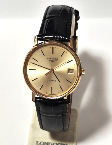 稼働品 ロンジン メンズ腕時計 ゴールド文字盤 三針デイト 