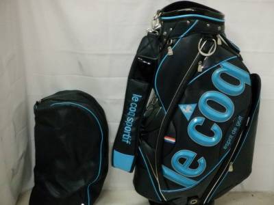 le coq sportif ルコック 9.5型 エナメル　アスリート スタッフ★中古★(BK/BLUE)ゴルフ キャディバック