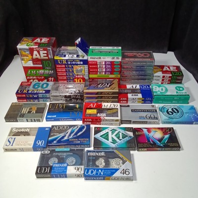 カセットテープ ノーマル maxell AXIA TDK SONY　未使用　保管品　AD&minus;X54 UDI&minus;N46 UD1 その他まとめて58本　写真が全てです現状渡し