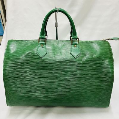 11s65 必見! Louis Vuitton M42994 スピーディ35 VI0923 ハンドバッグ エピ ボルネオグリーン ルイヴィトン LV ミニボストン 中古 