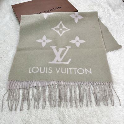 1円【箱付】 美品 LOUIS VUITTON ルイヴィトン エシャルプ レイキャビック 大判 防寒 カシミヤ100% マフラー カシミヤ レディース カシミア
