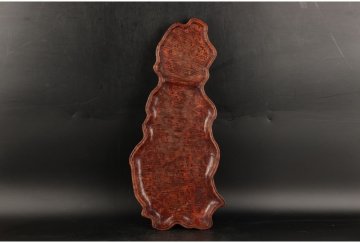 [URA]瘤杢荒彫大型煎茶盆/W66.1cm/7-12-12　(検索)骨董/盛皿/大皿/角盆/会席膳/お盆/懐石膳/トレイ/膳/懐石道具/懐石料理