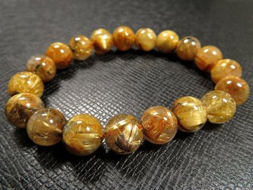 g1500円★濃密【太陽タイチンルチル】水晶ブレスレットM★11.5mm 定価5.5万円