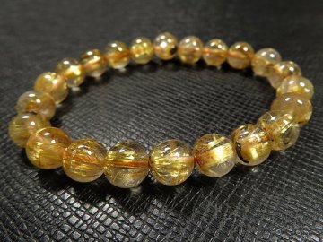 g700円★太陽【タイチンルチル】水晶ブレスレットM★9mm 定価1.5万円