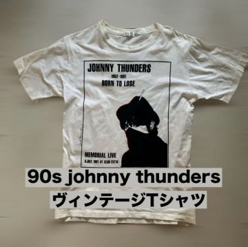 90sヴィンテージ Johnny Thunders Tシャツ L相当 野村訓市 追悼 バンT シングルステッチ ビンテージ