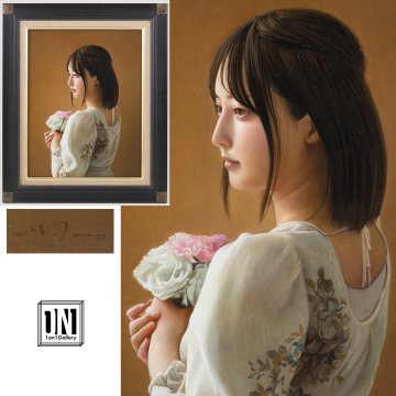 【1on1】真作 岩本将弥 『Monologue』 油彩 キャンバス 6号 2023年 額装 魅惑の人物画展出品作 ／ 人気写実画家 リアリズム 白日会会員