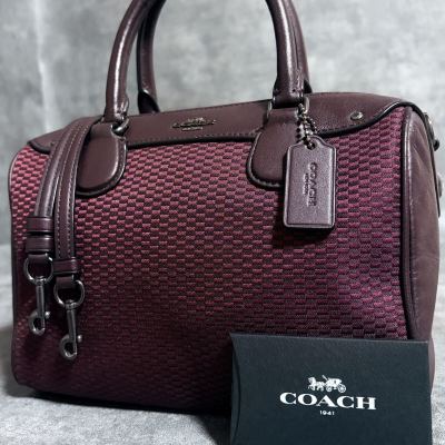 1円【 未使用級 】コーチ COACH ハンドバッグ ショルダーバッグ 2way ミニボストンバッグ レザー 斜め掛け クロスボディ レディース 保存袋