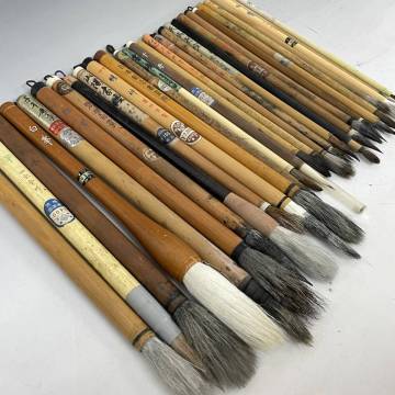 KF16/74　書道筆 まとめて 30本 古筆 唐筆 書道具 筆 小筆 太筆 古玩 中国美術 古筆 竹筆 大量セット