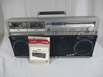 通電OK ケース 説明書あり SHARP シャープ GF-999 Wラジカセ 大型 ダブルカセットデッキ THE SEARCHER-W 昭和レトロ オーディオ