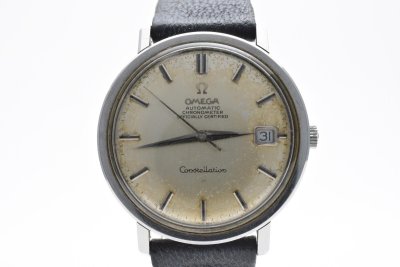 オメガ コンステレーション デイト ラウンド シルバー 自動巻き メンズ 腕時計 OMEGA