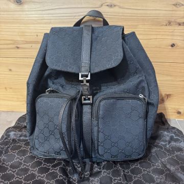 グッチ☆GUCCI☆ジャッキーライン☆リュックサック☆GG柄☆リュック☆GGキャンバス☆ブラック 