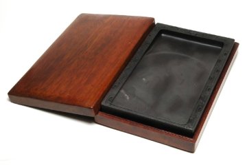 旧坑 端渓 坑仔岩　三辺双龍淌池硯　12吋　委託出品　a3412