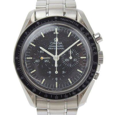 1円 不動 ジャンク オメガ OMEGA 3571-50 手巻き スピードマスター プロフェッショナル 銀河鉄道999 黒文字盤 SS&times;SS メンズ 腕時計