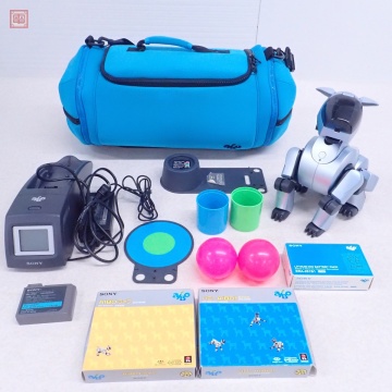 現状品 SONY AIBO ERS-210/充電器/ACアダプター/バッテリー/メモリースティック 等 まとめてセット ソニー アイボ 簡易動作確認済【40