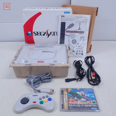 動作品 シリアル一致 SS セガサターン 本体 （HST-3220） HST-0019 SEGA SATURN セガ SEGA 箱説ハガキ/ソフト付【20