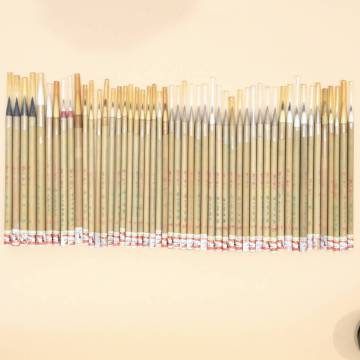 あ//Q1532 【未使用・保管品】 書道具　中国筆　上海工藝　火炬牌　小筆　細字筆　まとめて51本