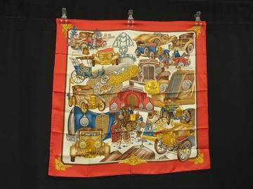 1円 ■極美品■ HERMES エルメス カレ90 シルク100% 大判 スカーフ ストール ショール レディース レッド系&times;マルチカラー FT2667