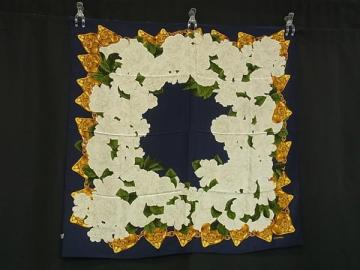 1円 ■美品■ CHANEL シャネル フラワー 花柄 大判 スカーフ ストール ショール レディース ネイビー系&times;マルチカラー FU7044