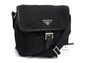 1円 PRADA プラダ BT0173 テスートナイロン クロスボディ ショルダーバッグ レディース メンズ ブラック系 BN6805