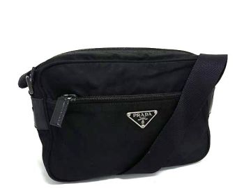 1円 PRADA プラダ テスートナイロン クロスボディ ショルダーバッグ 斜め掛け 肩掛けかばん ポシェット レディース ブラック系 GA6670