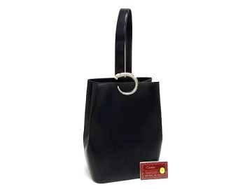 1円 ■美品■ Cartier カルティエ パンテール レザー ワンショルダーバッグ 肩掛けかばん メンズ レディース ブラック系 FN8715