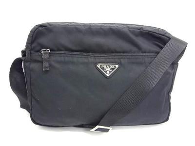 1円 PRADA プラダ テスートナイロン クロスボディ ショルダーバッグ 斜め掛け レディース メンズ ブラック系 BP6622