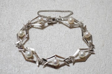 216 アコヤ真珠 本真珠 パール ブレスレット ヴィンテージ アクセサリー STERLING刻印 冠婚葬祭 あこや 装飾品