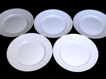 ■ロイヤルコペンハーゲン　　ディナープレート５枚セット　　ホワイトフルーテッドハーフレース　　　〈同梱対象商品〉