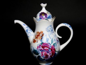 ■マイセン　　コーヒーポット　　カラフルフラワー　　　〈同梱対象商品〉