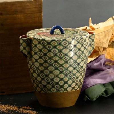 【永】d284【兵庫県の図書館や博物館の館長を歴任された歴史研究家遺族委託品】江戸時代　古清水　野々村仁清　色絵水指　茶道具優品伝来品