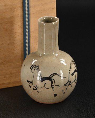 【永】c314【兵庫県の図書館や博物館の館長を歴任された歴史研究家遺族委託品】相馬焼　徳利　明治頃　酒器