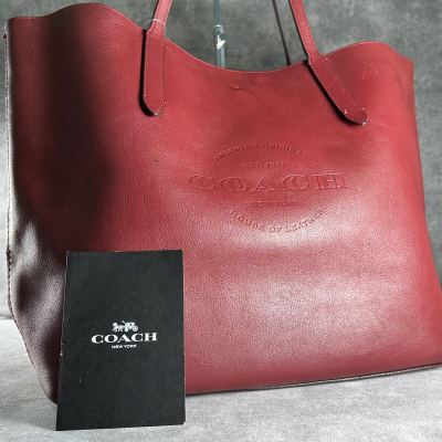1円■COACH コーチ■トートバッグ 大容量 ビジネスバッグ 本革 ブリーフケース A4 通勤 肩掛け メンズ レディース ロゴ型押し レザー