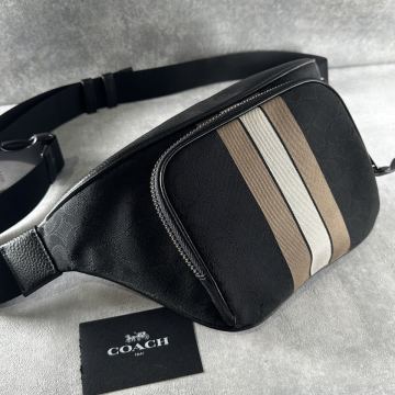 1円■新品未使用品■COACH コーチ■ショルダーバッグ ウエストポーチ ビジネスバッグ メンズ レディース レザー ブラック 黒 クロスボディ