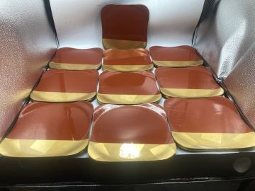 木製　金塗り　漆器　10枚　八寸盆　前菜盆　日本料理　懐石料理　茶懐石　豪華絢爛　正月用　祝　在庫残りわずかです