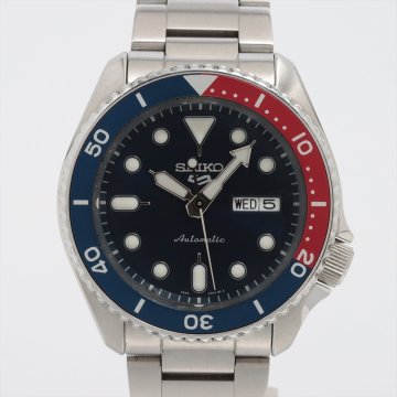 ■ 1円 ～ 中古品 参定4.2万■ セイコー SEIKO ■ ファイブスポーツ SKX SRPD53 ■箱保 機械式 自動巻き ネイビー ペプシ 赤 青 メンズ