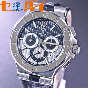 本物 美品 ブルガリ マニュファクチュール ディアゴノ カリブロ303 メンズウォッチ 男性用自動巻腕時計 純正ベルト Dバックル 保存箱 冊子
